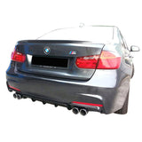 12-18 BMW F30 MP Style Rear Bumper with Diffuser Twin Outlet Twin Muffler (oo---oo)