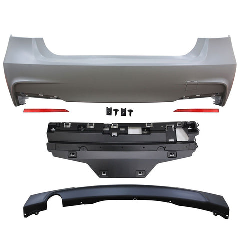 12-18 F30 3 Series M-Tech M Sport Rear Bumper Cover Diffuser Single Outlet