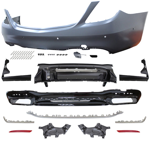 17-19 Mercedes Benz W222 S550 S600 AMG Style Rear Bumper Cover Conversion With PDC Holes