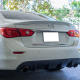 14-18 Infiniti Q50 Sedan 4Dr OE Factory Style Unpainted ABS Trunk Spoiler