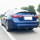 14-20 Infiniti Q50 PSM Style Rear Trunk Spoiler - Carbon Fiber Print ABS