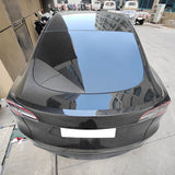 20-23 Tesla Model Y 4Dr OE Style ABS Trunk Spoiler Wing - Carbon Fiber Print