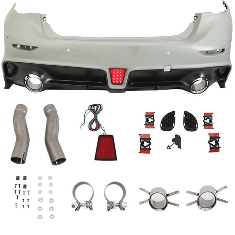 14-17 Infiniti Q50 4Dr V2 Eau Rouge Style Rear Bumper Conversion