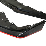 16-18 Honda Civic CTR Type R 10th Gen Black Front Bumper lip w/ Red Trim