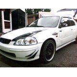 Universal Fit Front Bumper Lip Splitter Fins Body Spoiler Canards Valence Chin