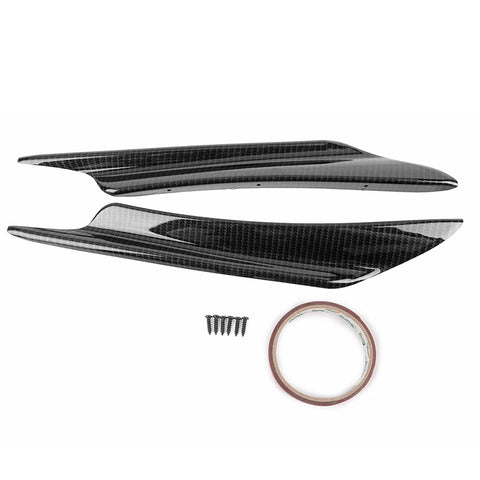 Universal Front Bumper Lip Canards Splitters 2Pc V1 A Style 40CM - Carbon Look