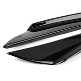 Universal Front Bumper Lip Canards Splitters 2Pc V1 B Style 36CM - Glossy Black