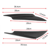 Universal Front Bumper Lip Canards Splitters 2Pc V1 B Style 36CM - Carbon Texture