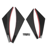 Universal Front Bumper Lip Canards Splitters Fin 4Pc V2 Style - Carbon Fiber