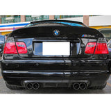 01-06 BMW E46 M3 V Style Rear Diffuser Bumper Spoiler - Carbon Fiber