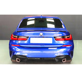 19-20 BMW G20 330i M Sport Dual Single Exhaust Rear Lip Diffuser (O---O) - Matte Black PP