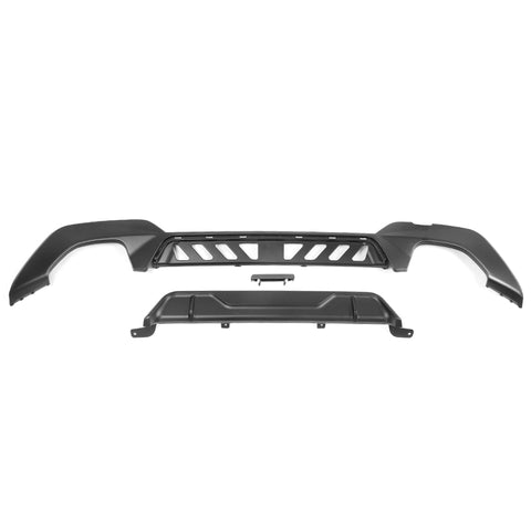 19-20 BMW G20 330i M-Tech M Sport Quad Exhaust Rear Lip Diffuser (OO---OO) - Matte Black