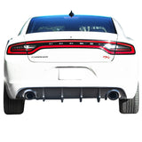 15-20 Dodge Charger RT Fin Rear Diffuser Bumper Lip Valance - Gloss Black PP