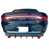 15-18 Dodge Charger RT Fin Rear Diffuser Bumper Lip Valance - Matte Black PP