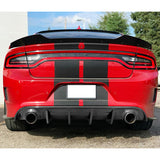 15-22 Dodge Charger Base SXT Rear Diffuser Splitter - Carbon Fiber Print PP