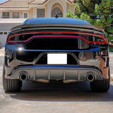 15-22 Dodge Charger IK V3 Style Rear Bumper Lip Diffuser - Carbon Fiber