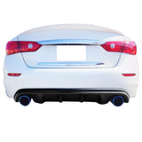 14-17 Infiniti Q50 Diffuser Bumper Lip Spoiler - Gloss Black Rear ABS