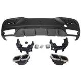 16-18 Benz GLE-Class Coupe AMG Style Rear Diffuser Kit Black PP