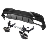 16-18 Benz GLE-Class Coupe AMG Style Rear Diffuser Kit Black PP
