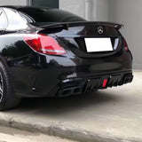 15-21 Benz W205 C-Class C63 C63S AMG B Style Rear Diffuser + Exhaust Tips