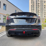 20-23 Tesla Model Y IK Style Rear Bumper Lip Diffuser W/ LED - Matte Black