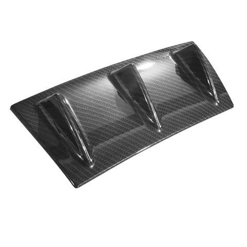 Universal 14" x 6" Rear Bumper Diffuser Lip 3 Fins ABS - Carbon Fiber Print