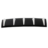 23" x6" V1 Style Universal Rear Bumper Lip Diffuser - 5 Fins Gloss Black White Fin