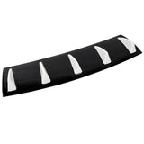 23" x6" V1 Style Universal Rear Bumper Lip Diffuser - 5 Fins Gloss Black White Fin