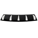 23" x6" V1 Style Universal Rear Bumper Lip Diffuser - 5 Fins Gloss Black White Fin