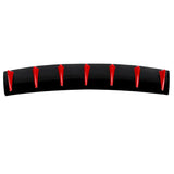 33" x6" V1 Style Universal Rear Bumper Lip Diffuser - 7 Fins Gloss Black Red Fin
