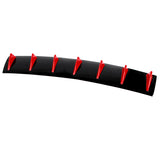 33" x6" V1 Style Universal Rear Bumper Lip Diffuser - 7 Fins Gloss Black Red Fin