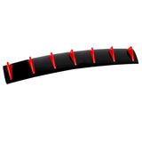 33" x6" V1 Style Universal Rear Bumper Lip Diffuser - 7 Fins Gloss Black Red Fin