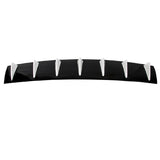 33" x6" V1 Style Universal Rear Bumper Lip Diffuser - 7 Fins Gloss Black White Fin