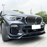 19-21 BMW G05 X5 M Sport Front Bumper Lip 4pcs- Gloss Black ABS