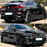 20-21 G06 X6 M Sport IK Front Bumper Lip Rear Lip Side Skirts - Gloss Black