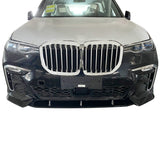 19-20 BMW G07 X7 M Sport Front Bumper Lip Spoiler 3PC ABS - Black Primer