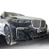 19-20 BMW G07 X7 M Sport Front Bumper Lip Spoiler 3PC ABS - Gloss Black