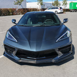 20-22 Chevy Corvette C8 5VM Style Front Bumper Lip Spoiler - Carbon Fiber 3PC