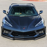 20-22 Chevy Corvette C8 ZR1 Style Front Bumper Lip - Matte Black ABS 7PCS