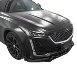 20-22 Cadillac CT5 3PCS Front Bumper Lip PP - Gloss Black