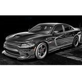 15-20 Dodge Charger SRT V2 Style Front Bumper Lip 3PC ABS - Matte Black