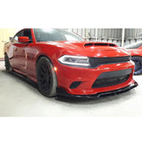 15-19 Dodge Charger SRT Front Bumper Lip Ik V2 Style Unpainted - PP