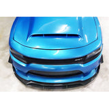 15-20 Dodge Charger SRT Front Bumper Lip Spoiler 4PC V2 Style - Gloss Black