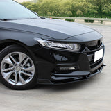 18-21 Honda Accord IK V2 Style Front Bumper Lip Kit - PP Gloss Black 3PCS