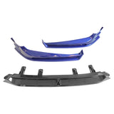 18-21 Honda Accord Front Bumper Lip Chin Spoiler - 3PC Gloss Black & Blue PP