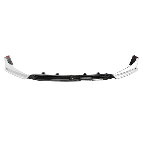 18-21 Honda Accord Front Bumper Lip Chin Spoiler - 3PC Gloss Black & White PP