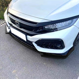 17-21 Honda Civic Hatchback IK Style Front Bumper Lip - Matte Black PP 3PCS