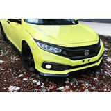 19-20 Honda Civic IK V2 Style Front Bumper Lip Splitter Matte Black