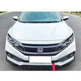 19-20 Honda Civic IK V3 Style Front Bumper Lip 2PC - Carbon Fiber Print