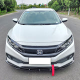 19-20 Honda Civic IK V3 Style Front Bumper Lip Spoiler 2PC - Gloss Black